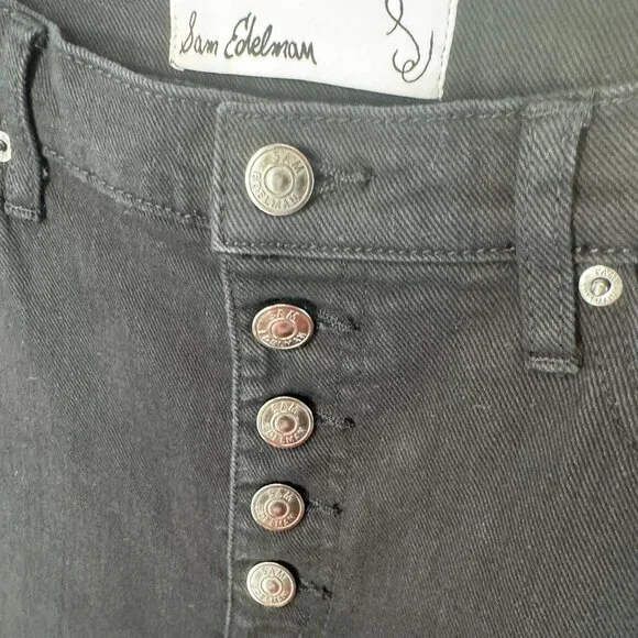 NWT Sam Edelman Codie High-rise Wide Leg Ankle Jeans in Black - Picture 5 of 11